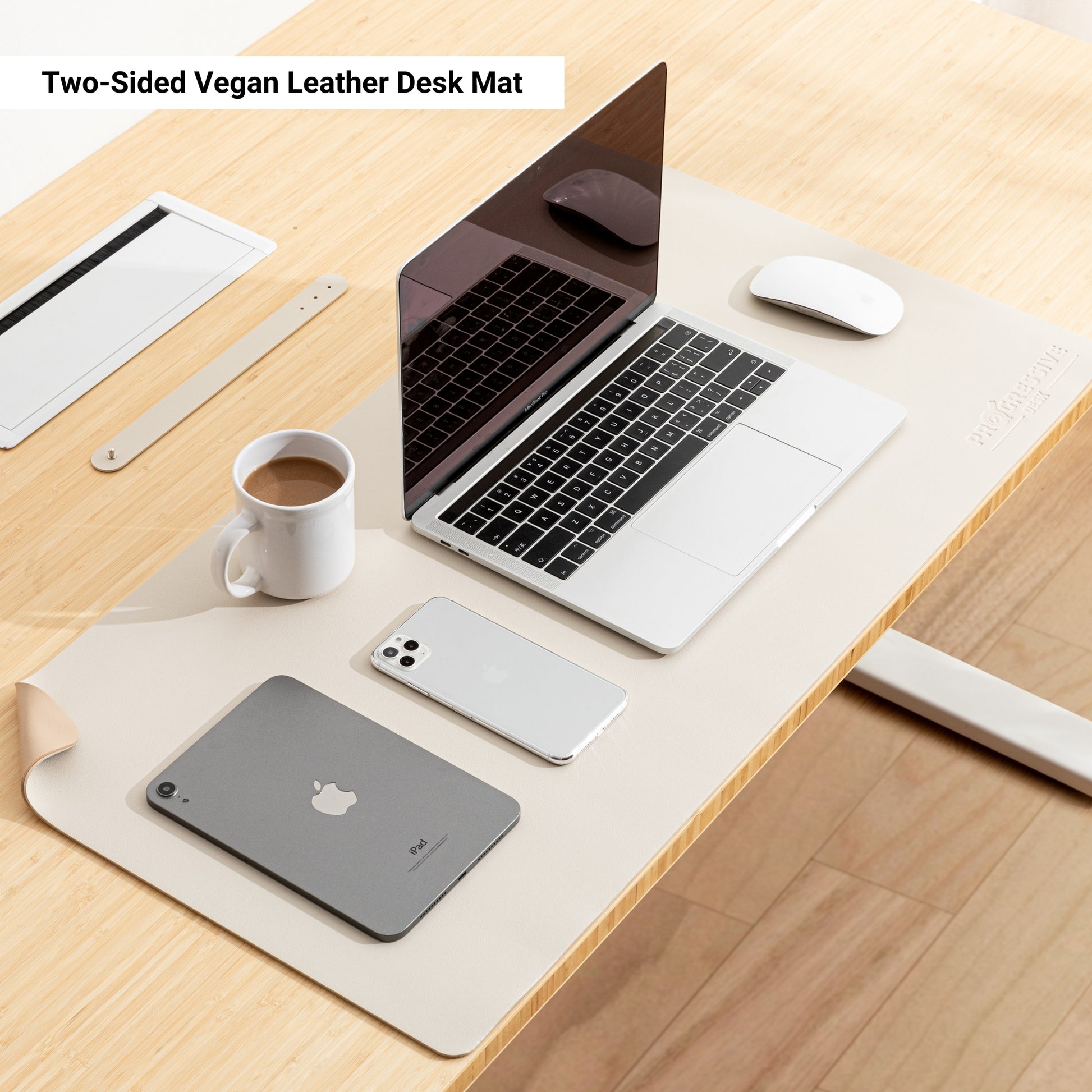 Two-Sided Vegan Leather Desk Mat