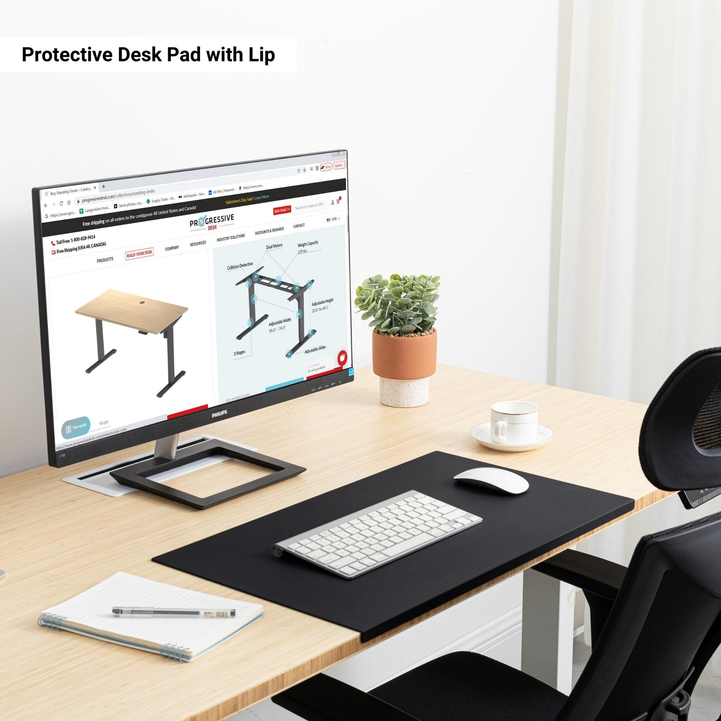 Protective Desk Pad with Lip