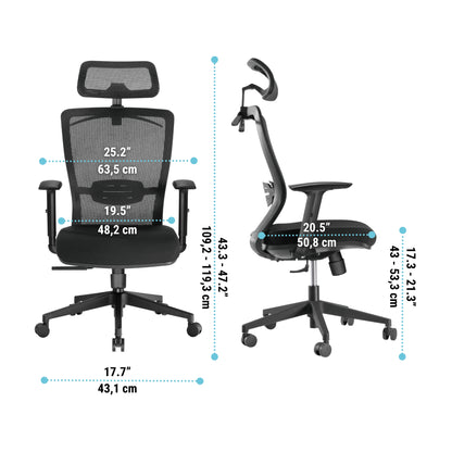 Ergo Glyder chair specifications